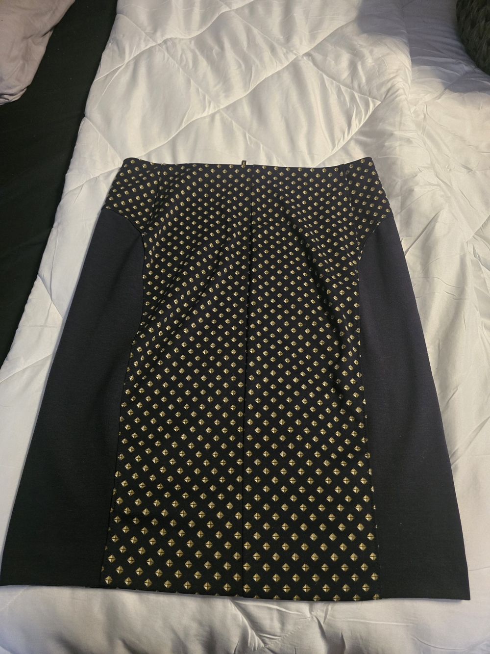MICHAEL Michael Kors Black Pencil Skirt with Gold Stud Pattern